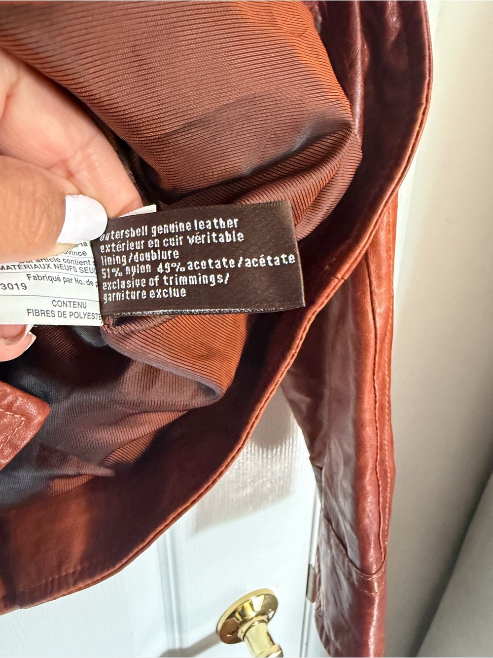 Danier Rust Leather Button-Up Military-Style Jacket - Picture 5 of 7